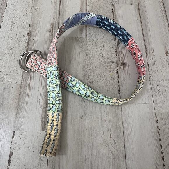 Vineyard Vines Patchwork Colorblock Nautical Preppy Adj D Ring Belt Boys Size S - Picture 4 of 4